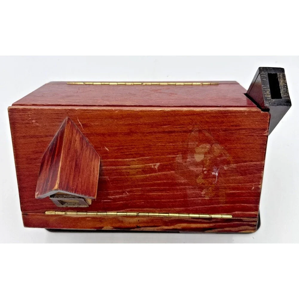 Vintage Cabin Sewing Box/Stash Box/Bank 10”X6.5”X6.5” AA Importing, Taiwan